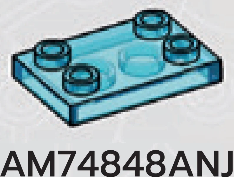 Plate 2 x 3 with four studs at corners in Blue, Swirled with White (Translucent)