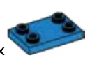 Plate 2 x 3 with four studs at corners in Blue, Spanish