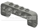 Connector: beam with six holes and descending axle holes in Gray, Light (Metallic)