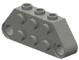 Connector: beam 2 x 5 with holes at ends in White