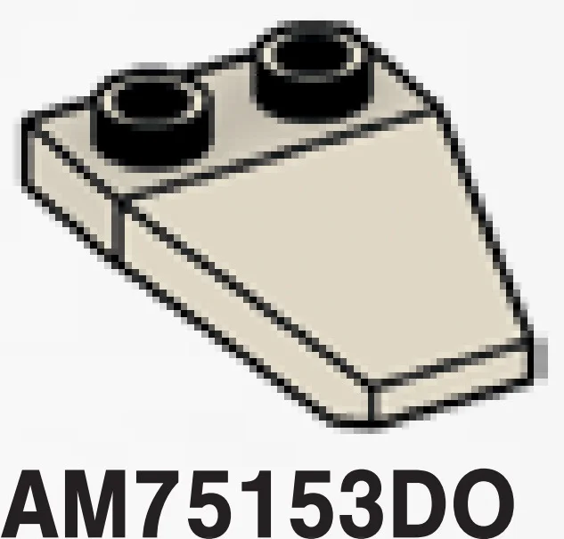 Plate 1 x 2 with backswept mudguard, left in Gray