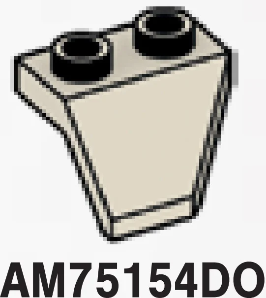 Plate 1 x 2 with backswept mudguard, right in Gray
