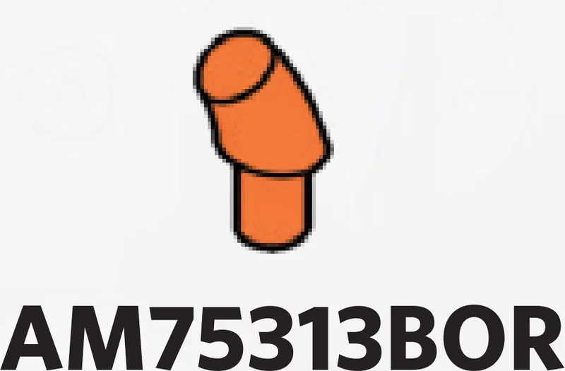 Body part: horn/tooth, small & blunt on small pin in Orange, Bright