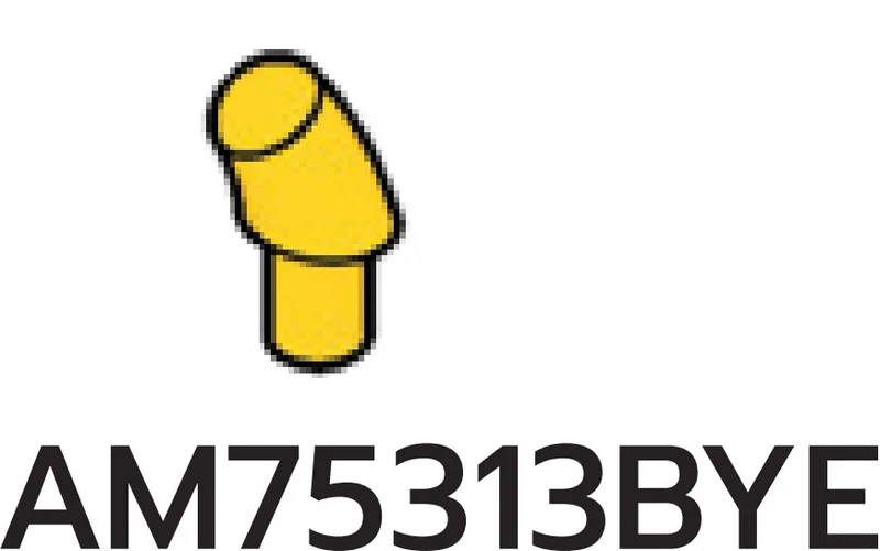 Body part: horn/tooth, small & blunt on small pin in Yellow, Lemon