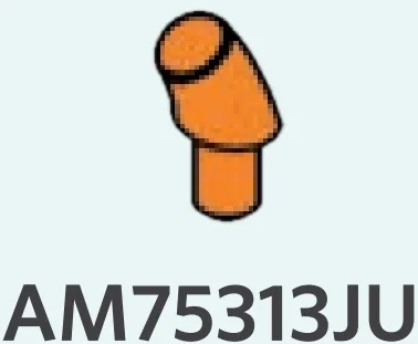Body part: horn/tooth, small & blunt on small pin in Orange, Smoky