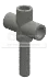 Connector: pipe, small 2 studs long crossbeam on long peg in Brown, Milk Chocolate