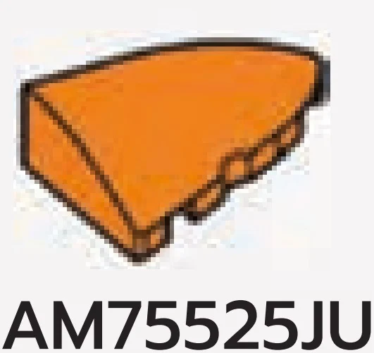 Slope brick 2 x 3 curved slope corner round, right in Orange, Smoky