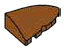 Slope brick 2 x 3 curved slope corner round, right in Brown, Caramel