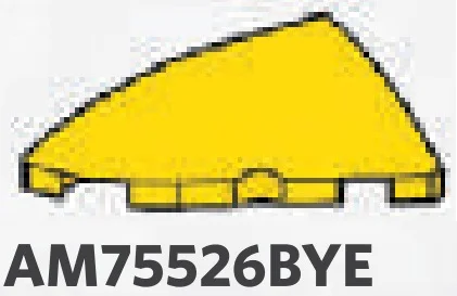 Slope brick 2 x 3 curved slope corner round, left in Yellow, Lemon