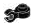 Plate 1 x 1 round with hole and horizontal clip in Black (Metallic)
