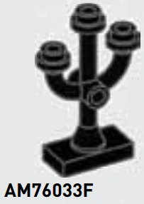 Fixture: candelabra on 1 x 2 tile base in Black