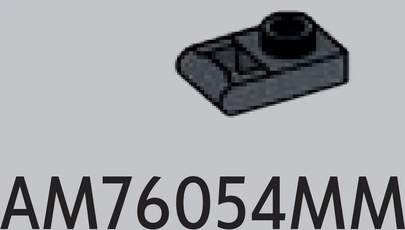 Plate 1 x 1 with horizontal handle in Gray, Dark (Metallic)