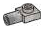 Plate Modified 1 x 1 with horizontal connector pipe, hollow in Gray, Light (Camo)