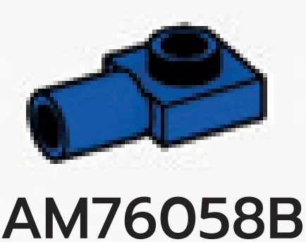 Plate Modified 1 x 1 with horizontal connector pipe, hollow in Blue