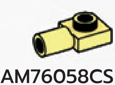 Plate Modified 1 x 1 with horizontal connector pipe, hollow in Yellow, Pastel