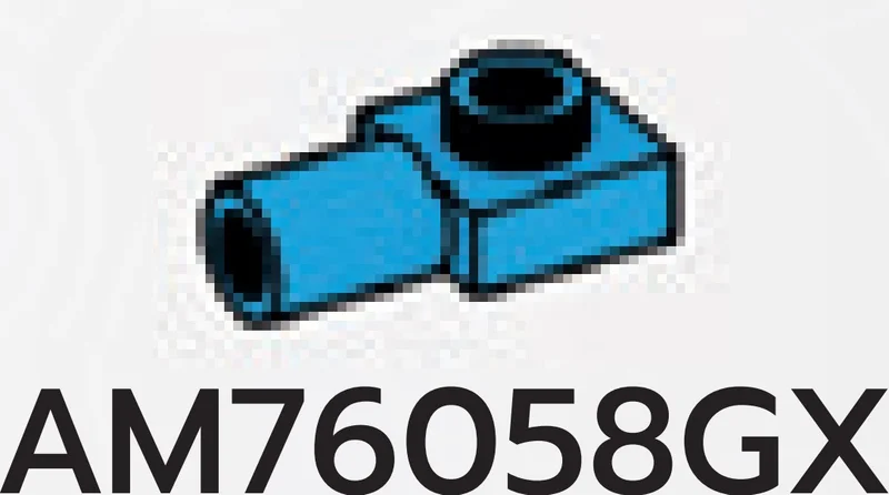 Plate Modified 1 x 1 with horizontal connector pipe, hollow