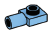 Plate Modified 1 x 1 with horizontal connector pipe, hollow in Blue, Deep Pastel