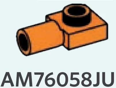 Plate 1 x 1 with horizontal connector pipe, hollow in Orange, Smoky