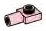 Plate Modified 1 x 1 with horizontal connector pipe, hollow in Pink, Pale