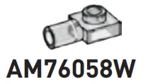 Plate 1 x 1 with horizontal connector pipe, hollow in Clear (Translucent)
