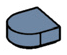 Tile Round 1 x 1 Half-Round in Blue, Faded Denim