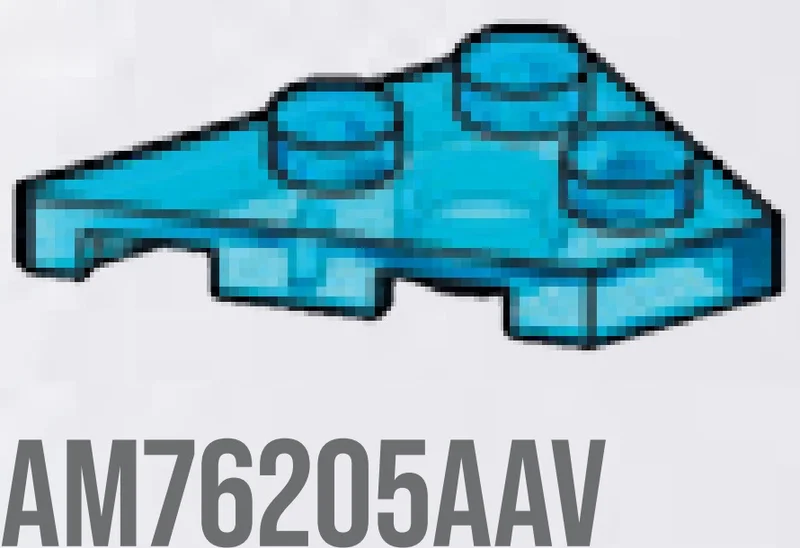 Wedge Plate 2 x 3 without corner, right in Blue, Medium (Translucent)