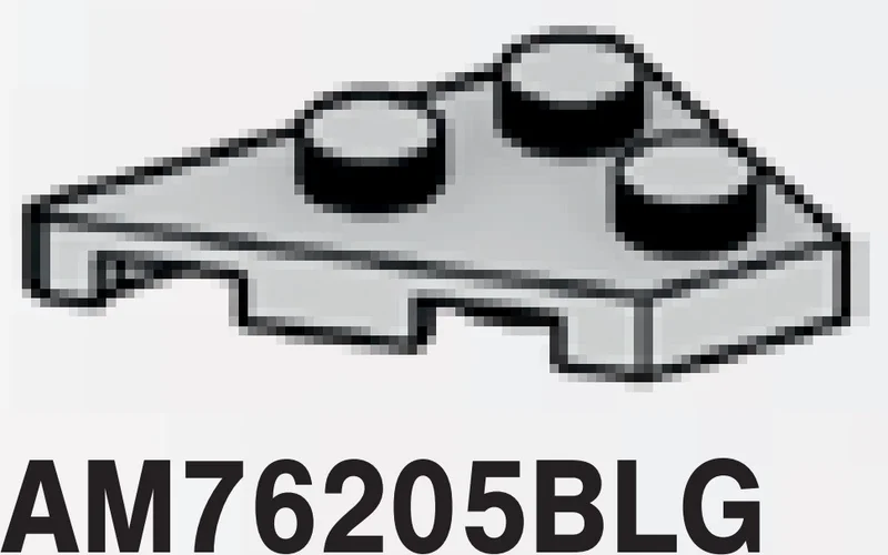 Wedge Plate 2 x 3 without corner, right in Gray, Dull