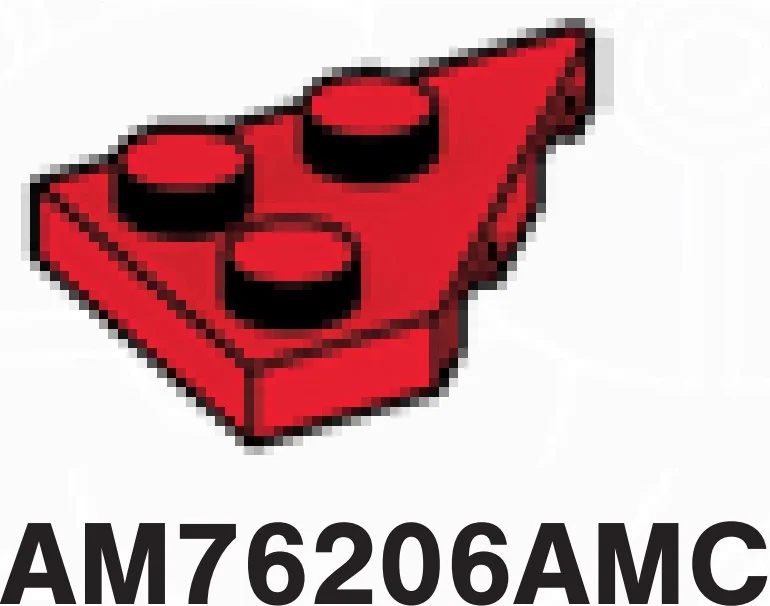 Wedge Plate 2 x 3 without corner, left in Red, Flame