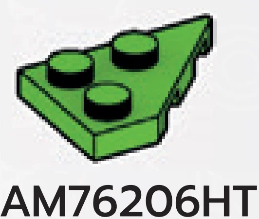 Wedge Plate 2 x 3 without corner, left in Green, Soft Grass