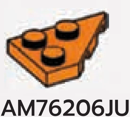 Wedge Plate 2 x 3 without corner, left in Orange, Smoky