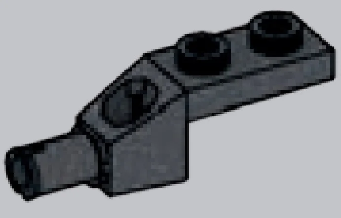 Plate 1 x 2 with offset axle mounting in Gray, Dark (Metallic Camo)