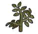 Foliage: tree branch, small, 18 leaves in Green, Rich
