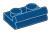 Plate 1 x 2 with horizontal piping