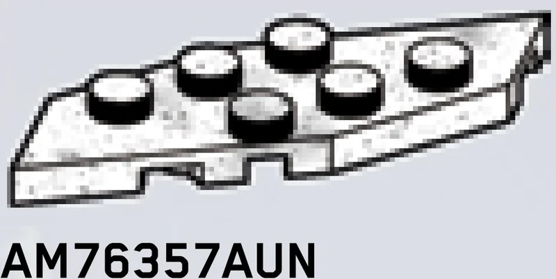 Wedge Plate 2 x 6 Irregular in White, Snow (Camo)
