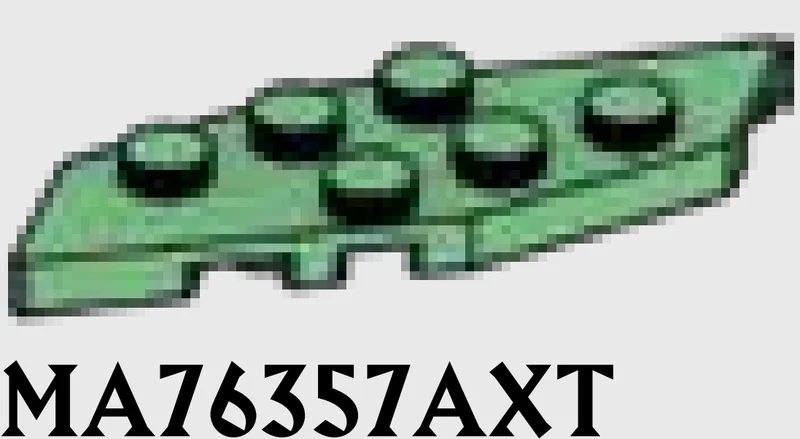 Wedge Plate 2 x 6 Irregular in Green, Vertigris (Sand Green)