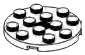 Plate Round 4 x 4 with center hole in White