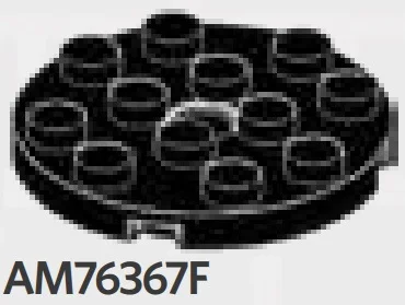 Plate 4 x 4 round with center hole in Black