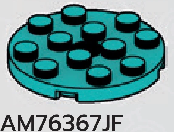 Plate Round 4 x 4 with center hole in Blue, Robin's Egg