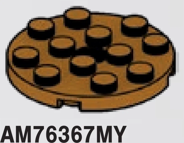 Plate Round 4 x 4 with center hole in Brown, Milk Chocolate