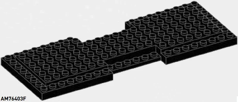 Brick 8 x 18 two-tiered with cutouts at midsection in Black