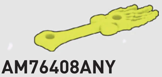 Body part: skeletal arm, stylized in Yellow, Electric