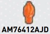 Scenery piece: flame, small on small pin in Orange, Reddish (Translucent)