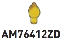 Scenery piece: flame, small on small pin in Yellow (Translucent)