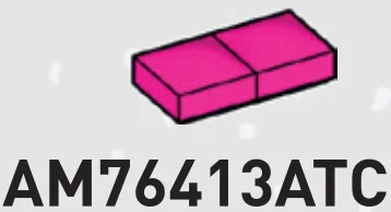 Tile 1 x 2 paired cushion in Pink, Barbie