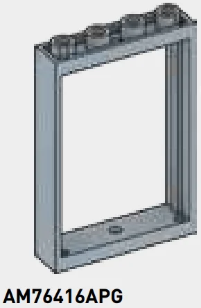 Wall, Door 4 x 5 x 1 open with pivot holes at top and bottom in Gray, Steel