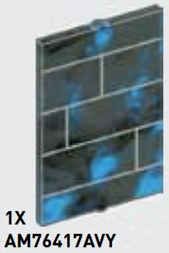 Wall 4 x 5 x 1 panel with pivot points at top and bottom in Blue/Black, Marbled