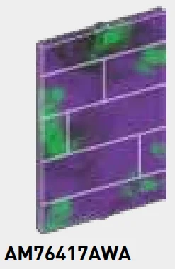Wall 4 x 5 x 1 panel with pivot points at top and bottom in Purple/Green, Marbled