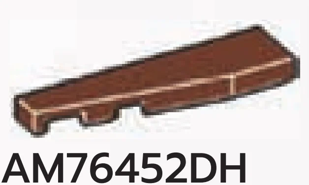 Wedge Tile 1 x 4 with missing left corner in Brown