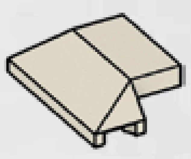 Tile 1 x 2 with laterally descending 1 x 3 slope 25 in Sand, Pale (Camo)