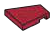 Tile 2 x 2 symmetrical wedge in Red, Dark (Flake)
